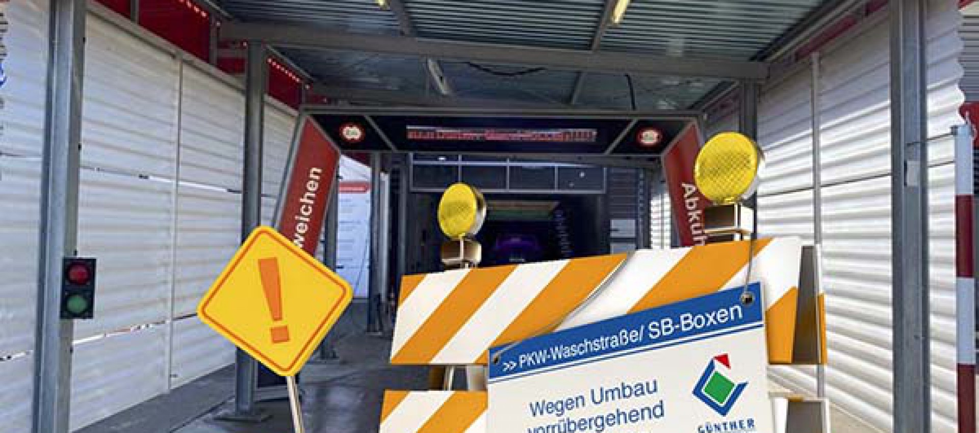 Ab dem 20.04. sind unsere PKW-Waschstraße und die SB-Waschboxen für 2 Wochen geschlossen.